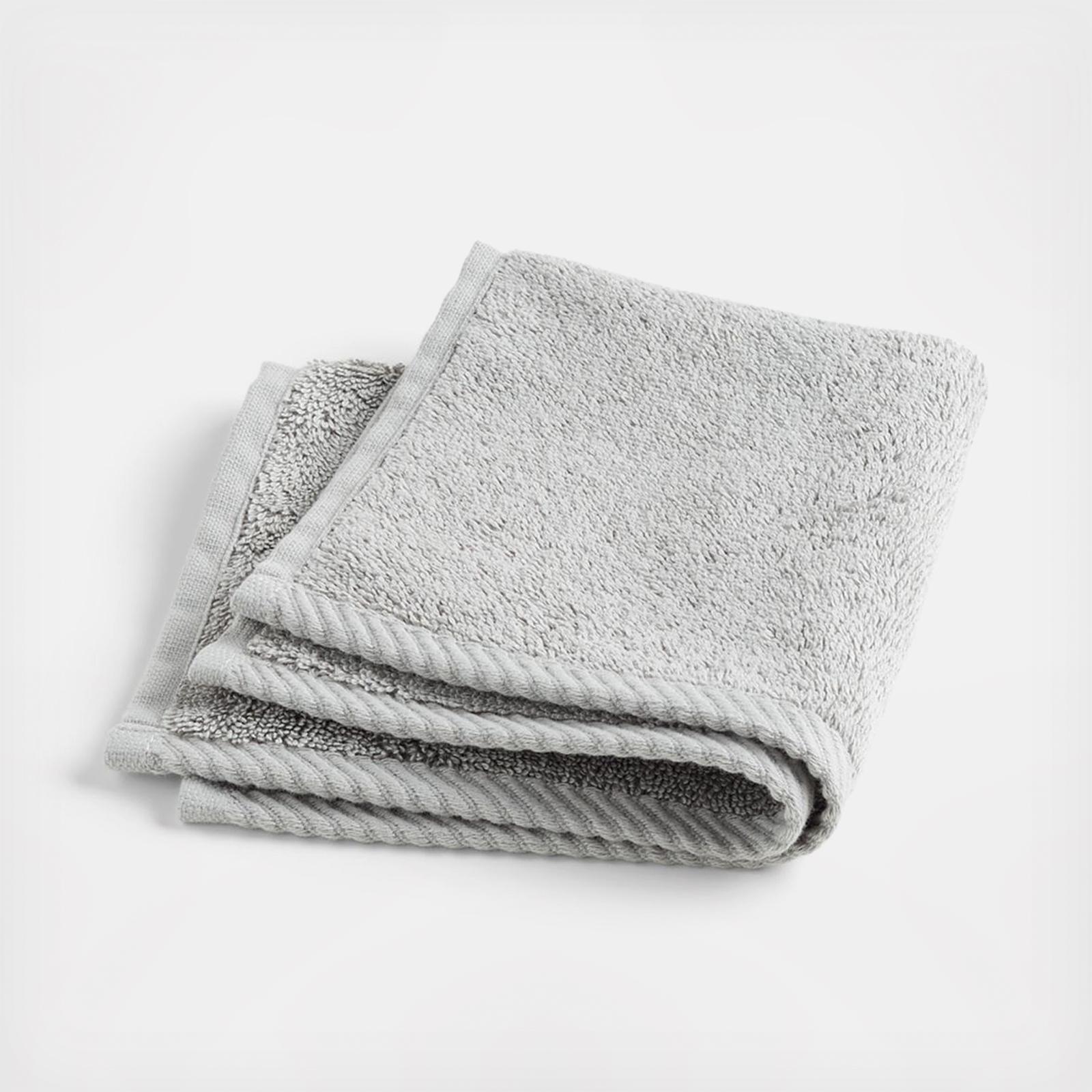 Quick-Dry Organic Cotton Ash Gray Bath Towels, Set of 6