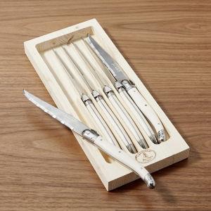 Jean Dubost Laguiole Ivory Steak Knives | Crate & Barrel