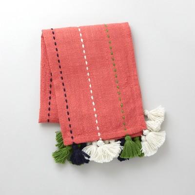 50" x 60" Multi-Tassel Outdoor Throw Coral - Opalhouse&#153;