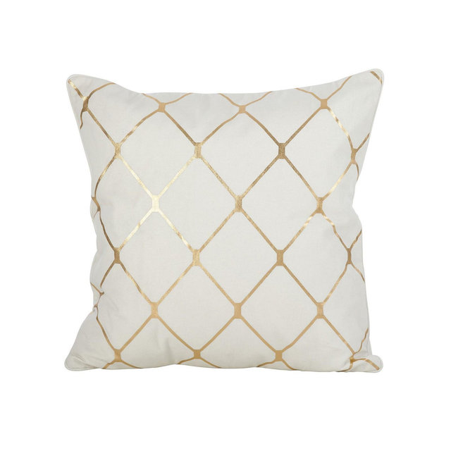 Saro Lifestyle Metallic Diamond Decorative Pillow, 18" x 18"