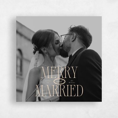 Beige Holiday Card - Ivory Square