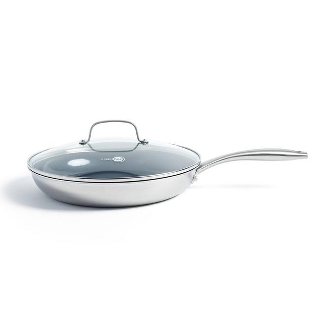 GreenPan Greenwich 12" Stainless Steel Frypan with Lid