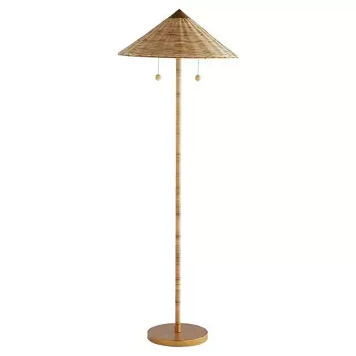 Kathy Kuo Rattan Floor Lamp