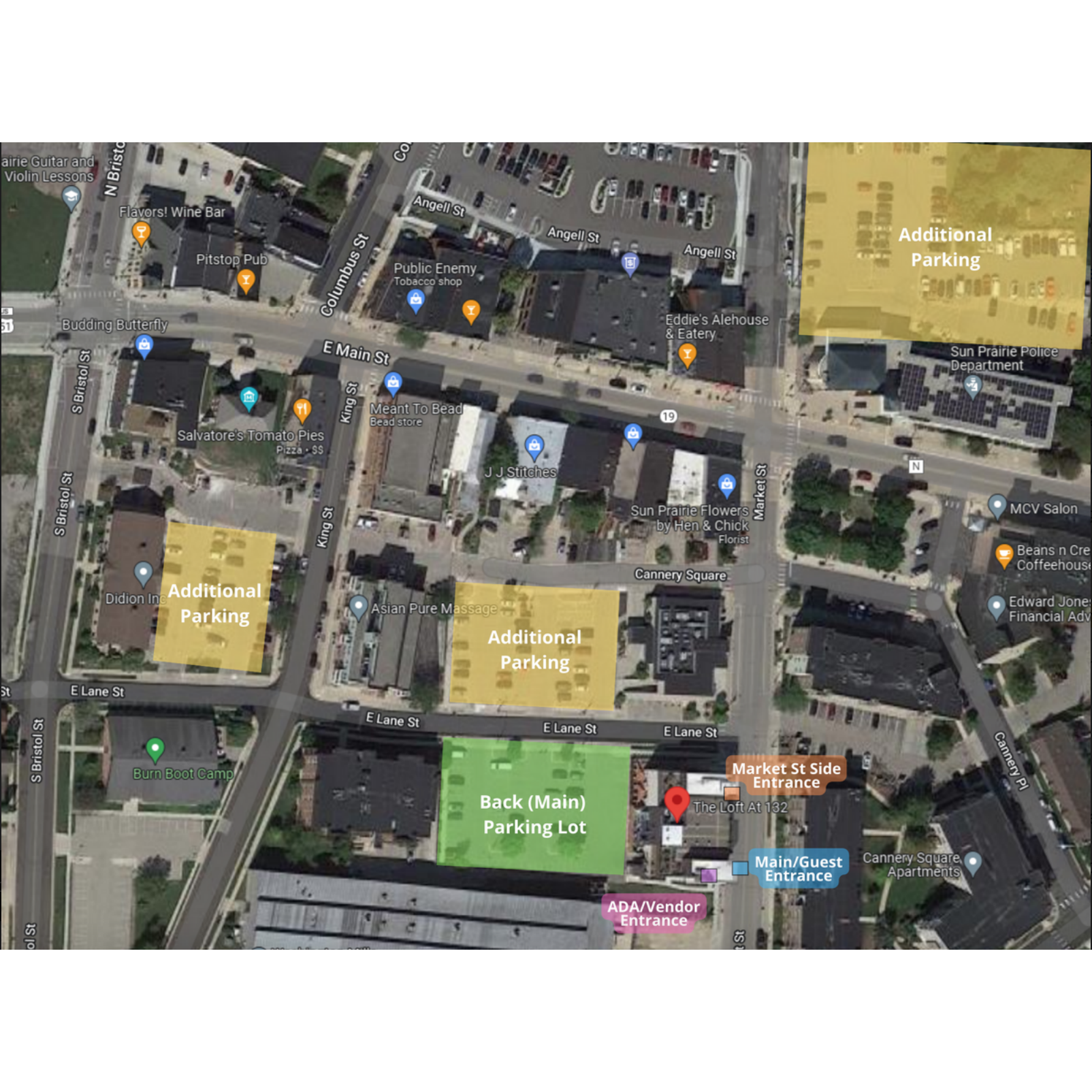 Parking map for wedding day!