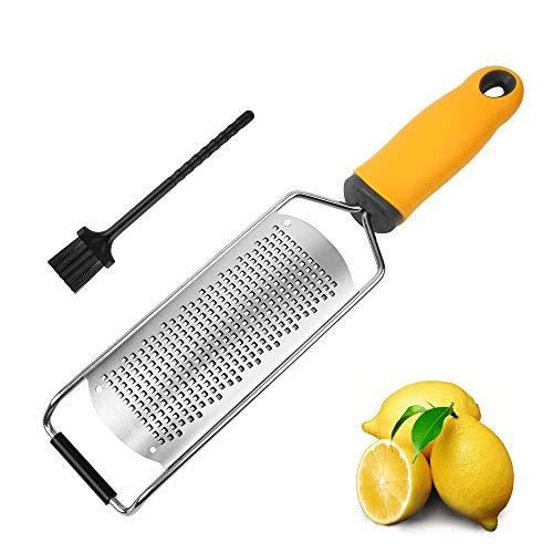 Pro Zester Grater, Lemon Zester, Parmesan, Ginger, Garlic, Chocolate, With Razor-Sharp Stainless Steel Blade, Protective Cover and Cleaning brush, Dishwasher Safe, by NSpring