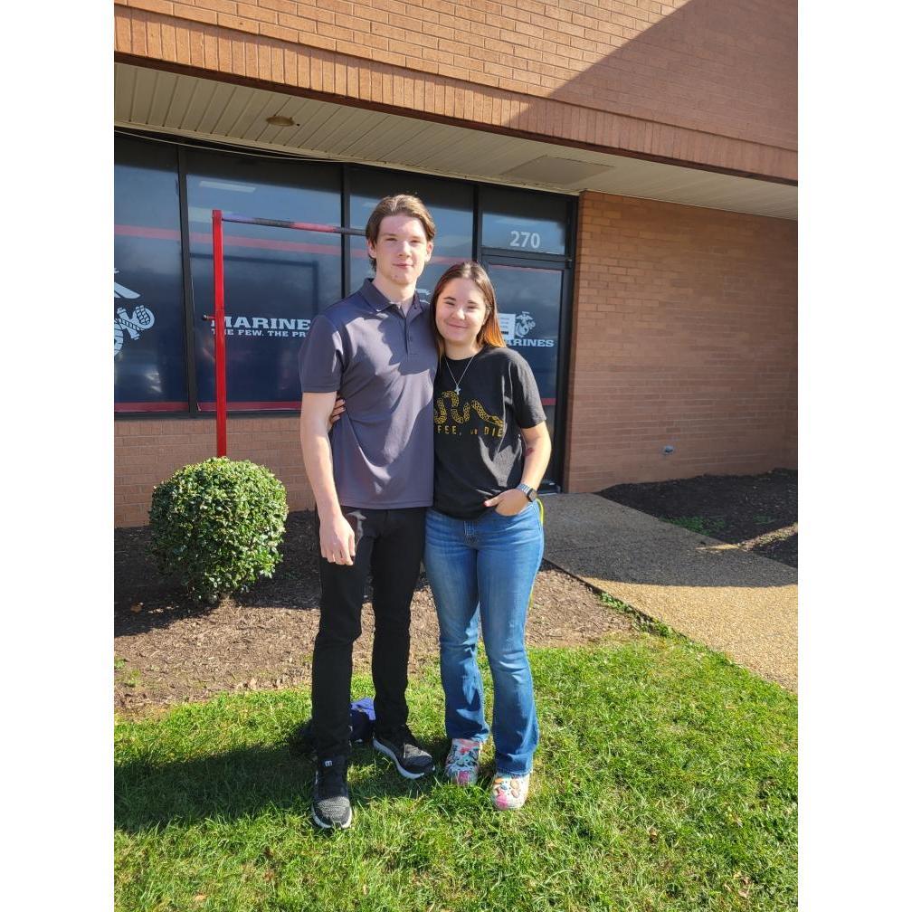 Our last picture together before he left for USMC bootcamp :(