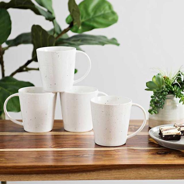 White Simple Things Mugs - Set of 4