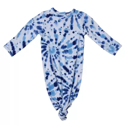 Knotted Gown, Indigo Spiral Tie Dye