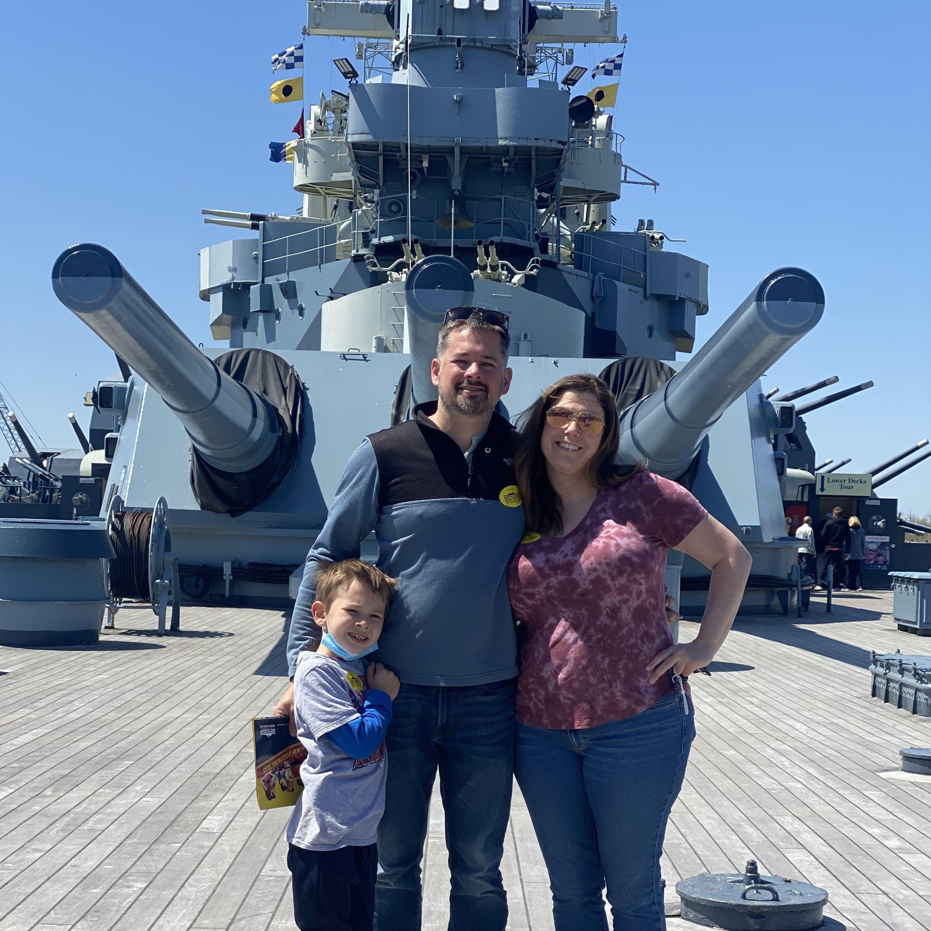 Touring the Battleship North Carolina in Wilmington.