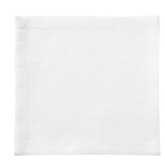 Mason Oversized Linen Coasters, Set of 4 - White