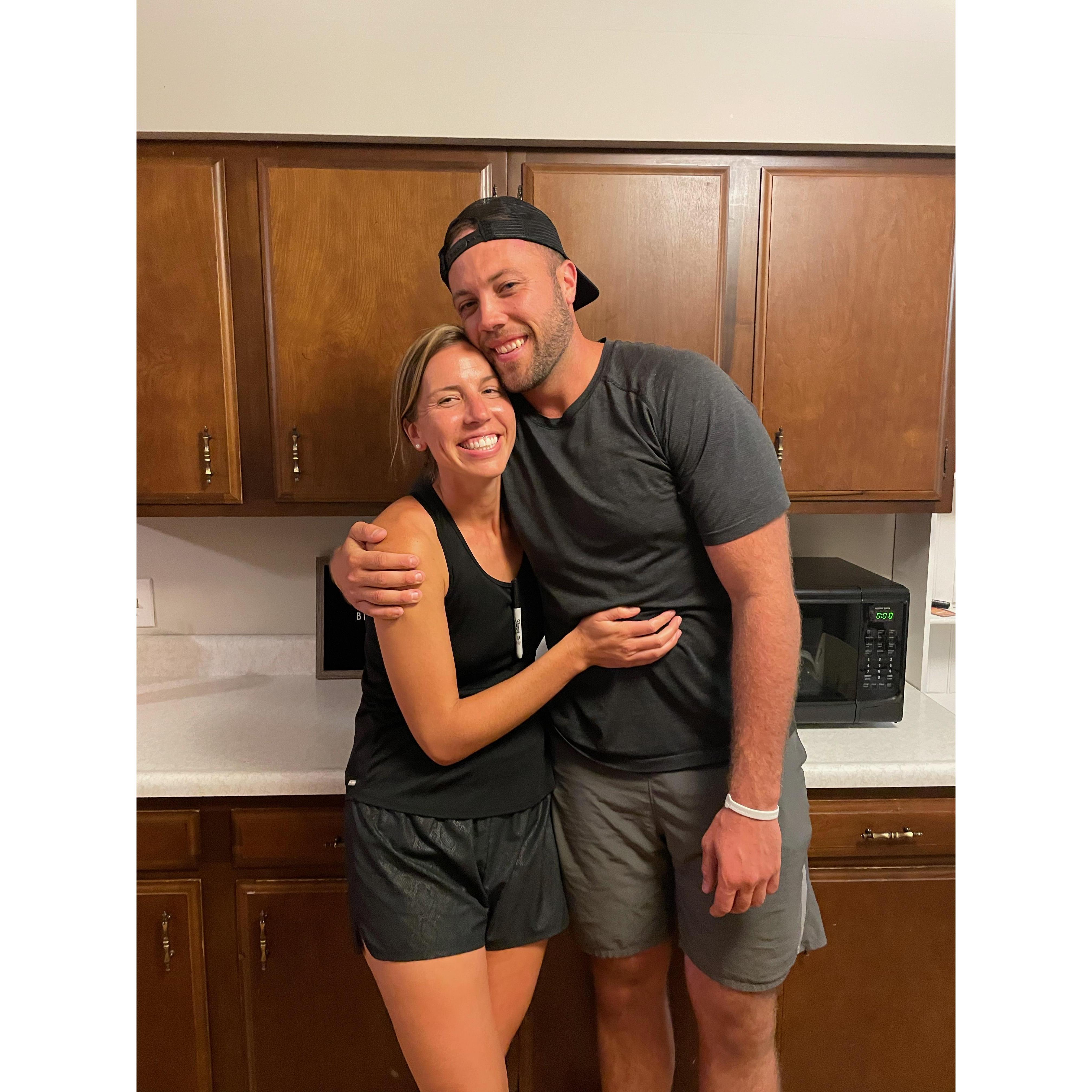 Josh's birthday is Sept. the 5th, but my students moved in the 4th. This was our first holiday to celebrate. I hosted his b-day party Sept. 3rd w/ a pickle-ball tourney & dessert! Easy to celebrate!