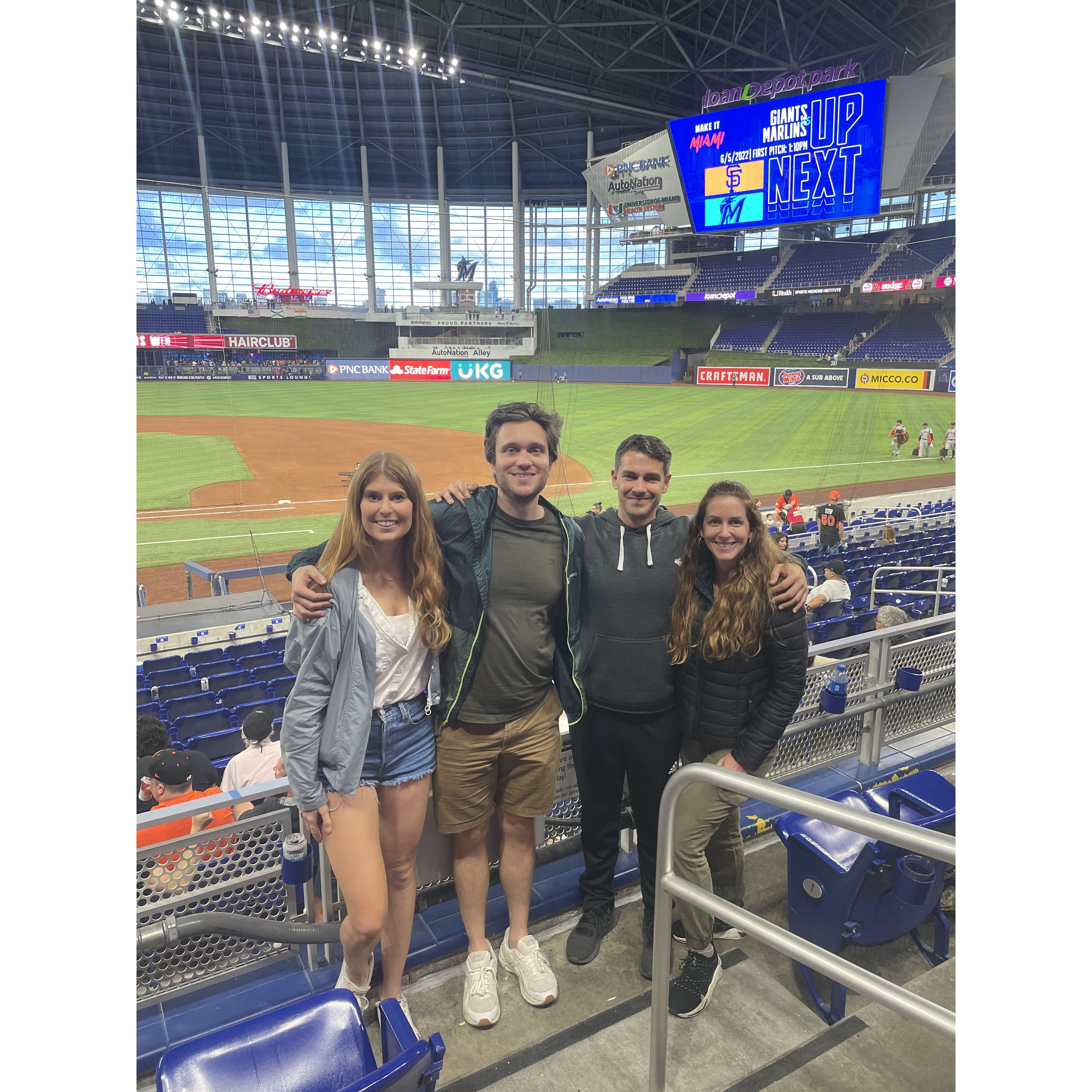 Baseball game in Miami with friends