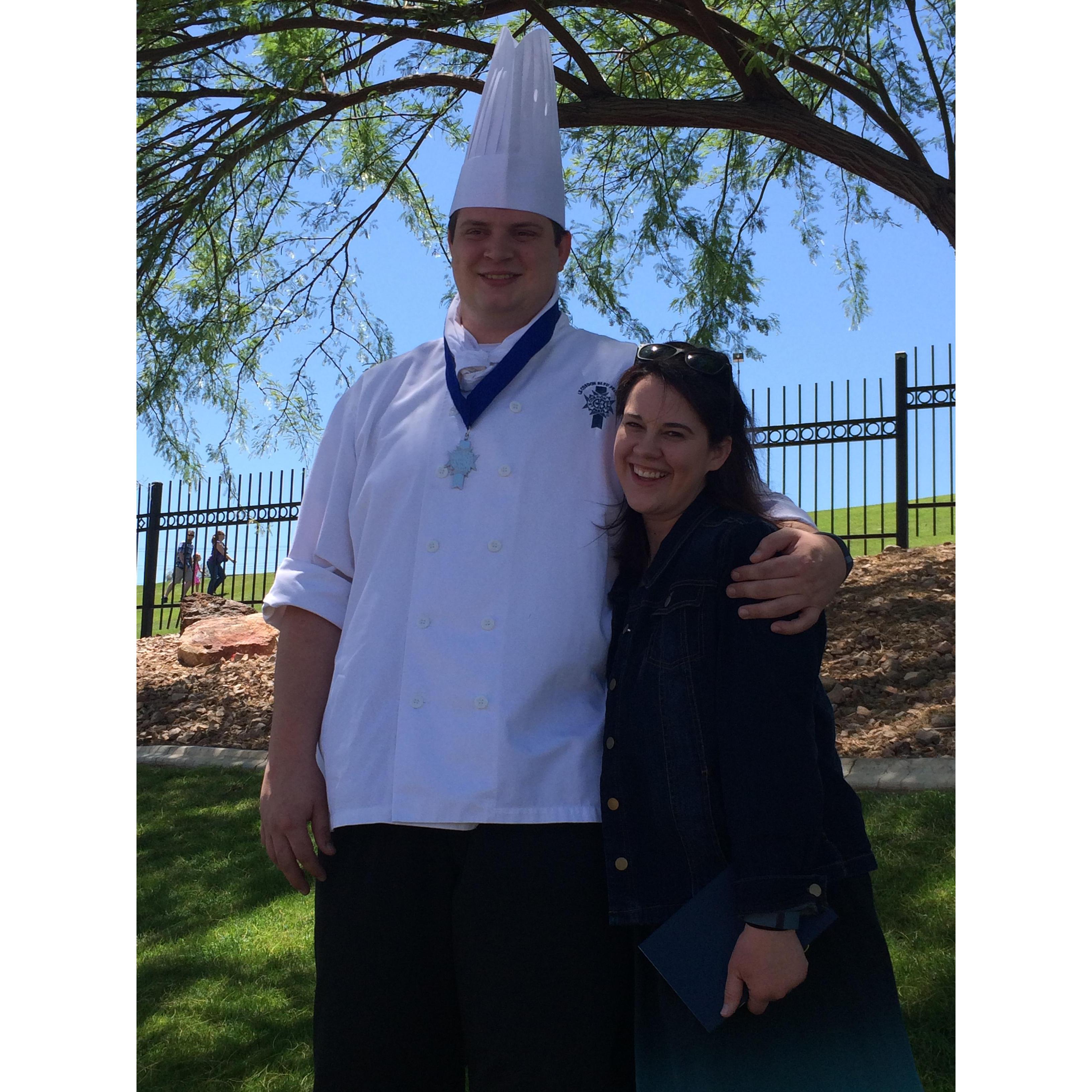 Brendan graduating Culinary School. May 2016