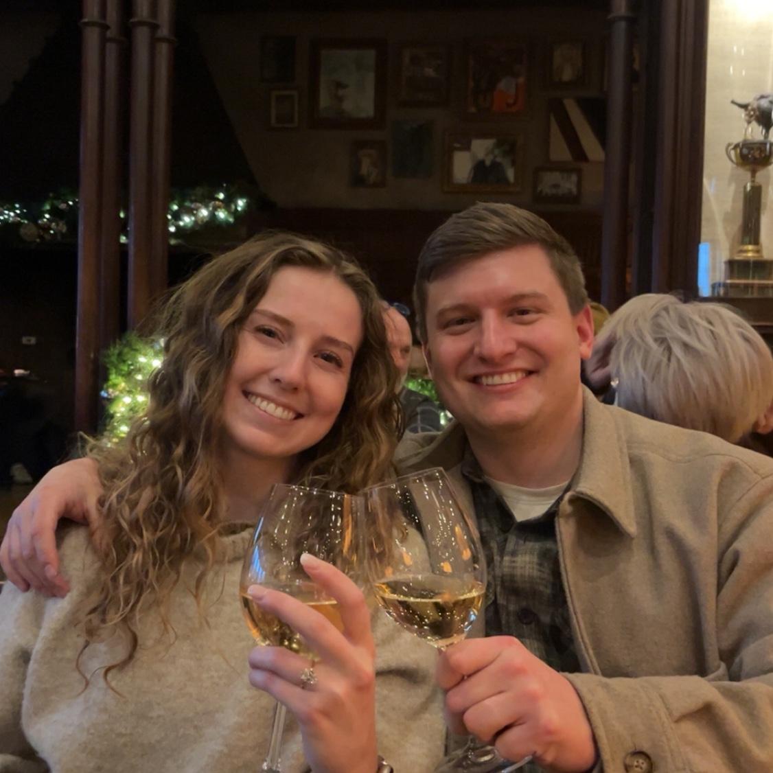 Chicago, IL - 2026
Our first glass of champagne after getting engaged!