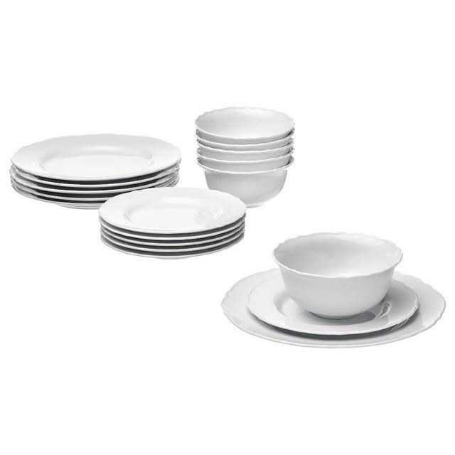 UPPLAGA18-piece dinnerware set, white