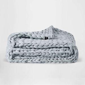 20lb Hand Knitted Weighted Blanket - Silk & Snow