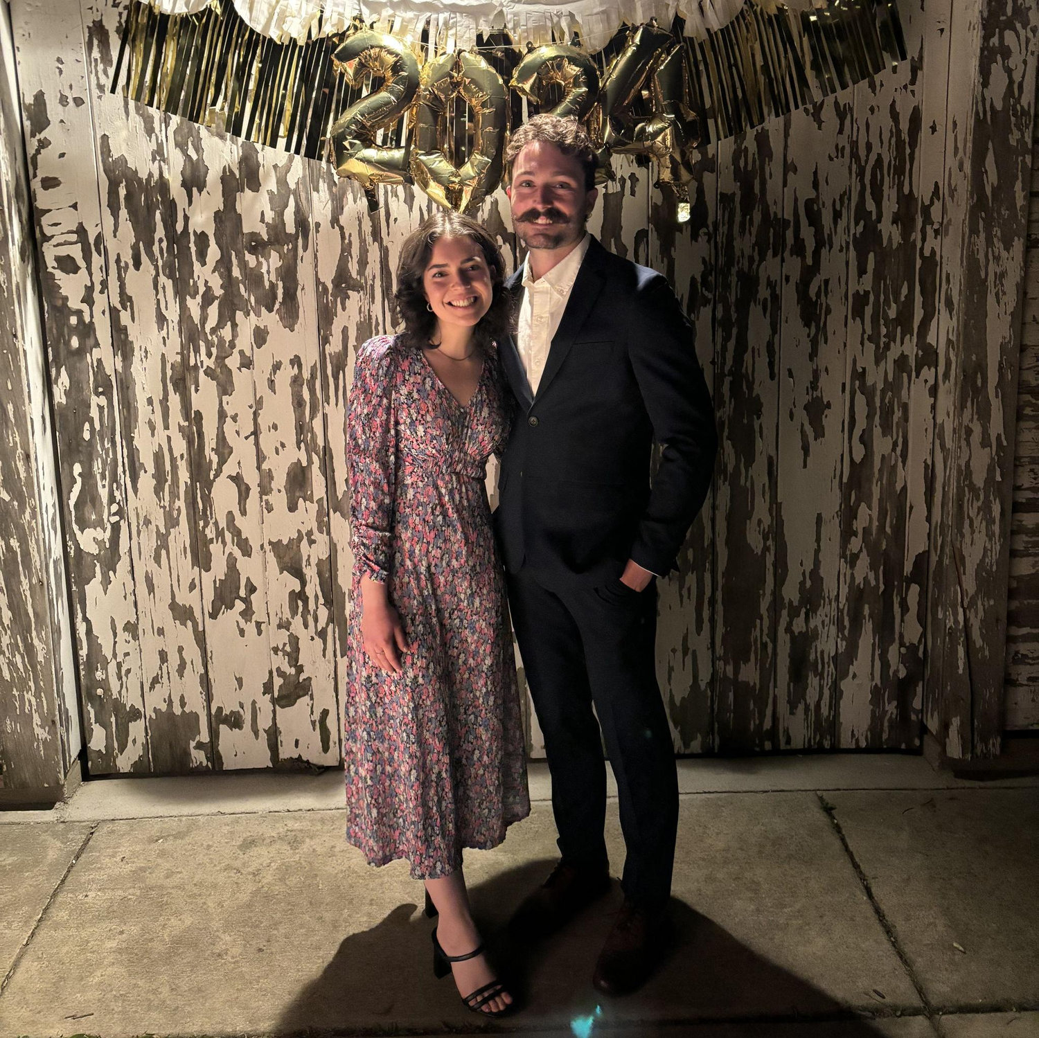 May 1, 2024 ~ our first picture together just the two of us (one week before we expressed our feelings to each other) at our MFT cohort graduation banquet
