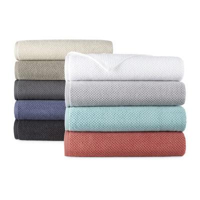 JCPenney Home™ Quick Dri Textured Solid Bath Towels Bright White