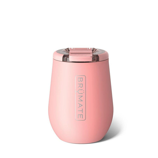 BrüMate Uncork'd 14oz 100% Leakproof Insulated Wine Tumbler | Locking Lid | Insulated Stainless Steel Wine Glass | Perfect For Travel & Outdoors | BPA-Free (Guava)
