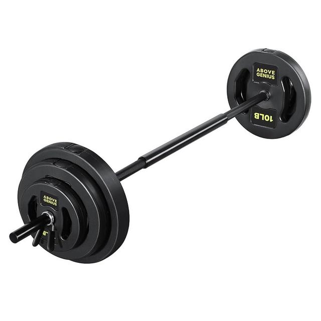 Abovegenius Barbell Weight Set for Lifting, 45 Lb Weight Bar Set with Adjustable Weights for Workout Bar for Home Gym