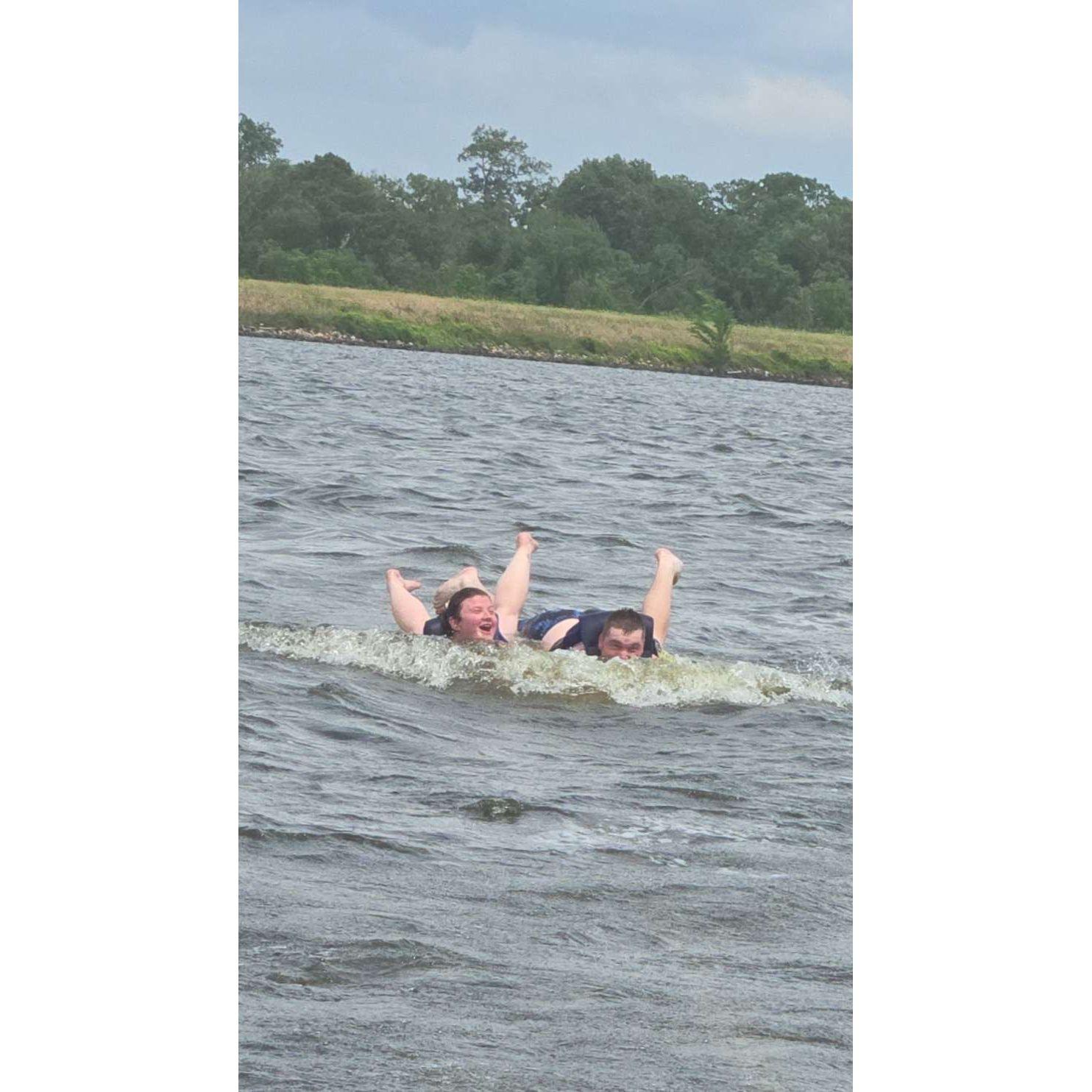 remi's not too good at getting on a tube