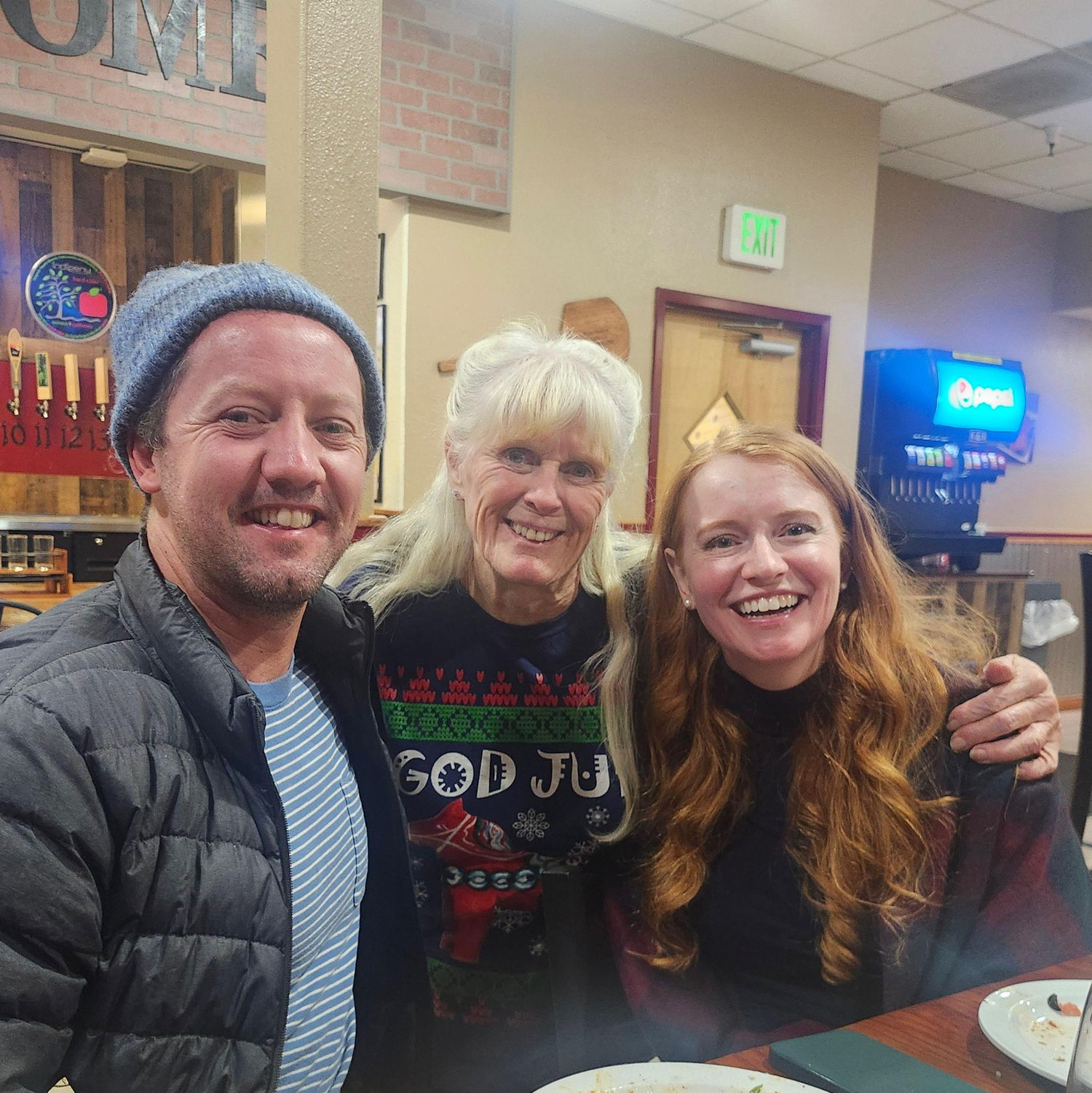 Pizza with Grandma Diane + family on Christmas weekend