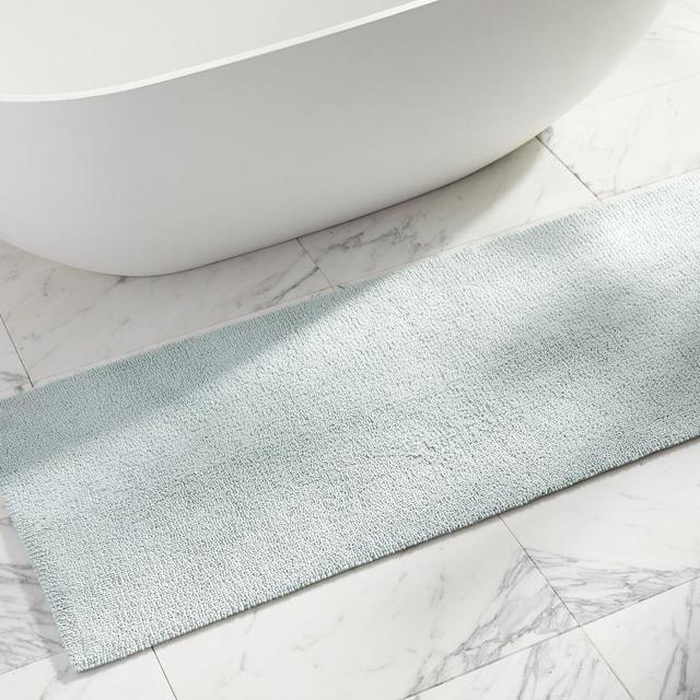Porcelain Blue Classic Organic Loop Bath Mat, 24x64"