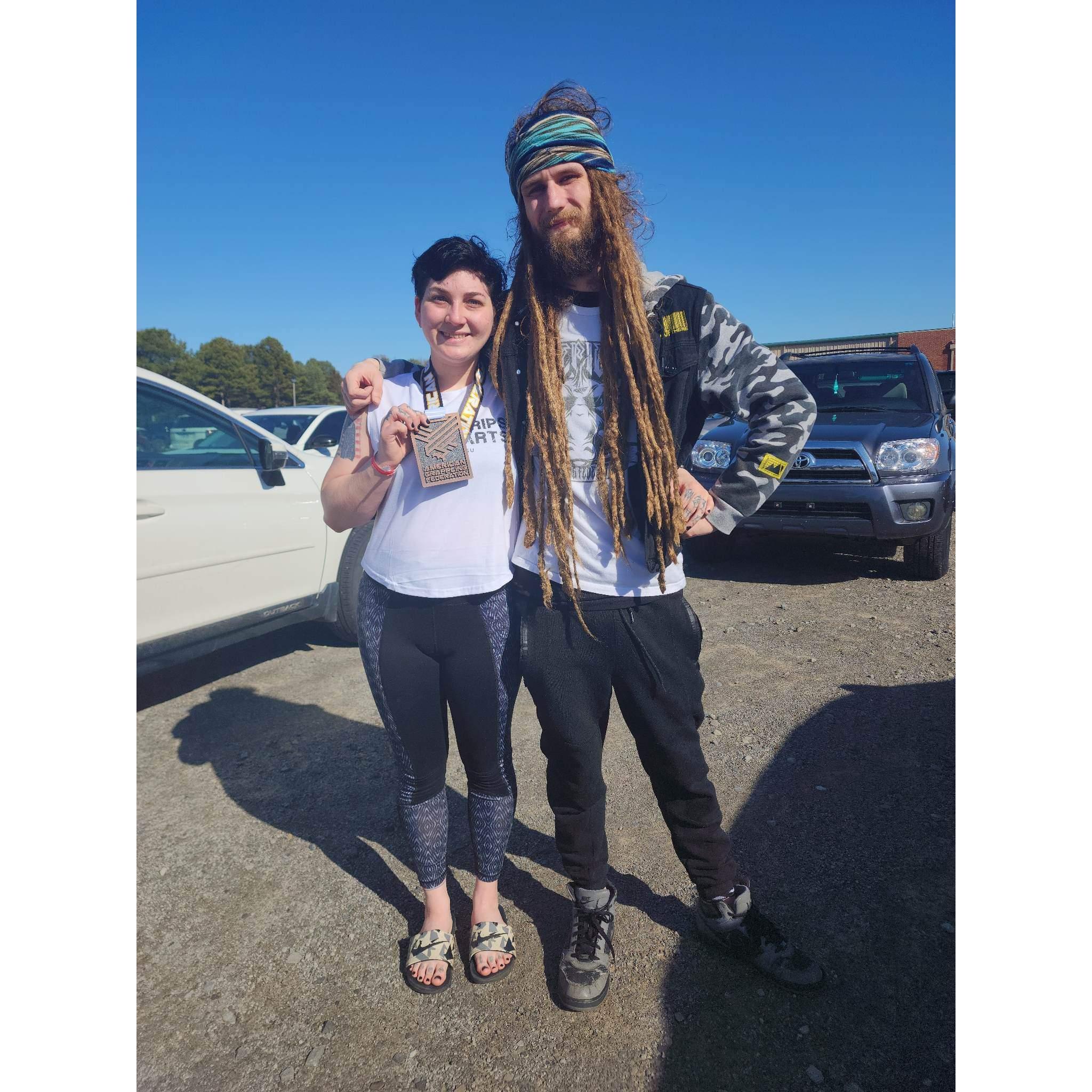 Always supporting beautiful partner