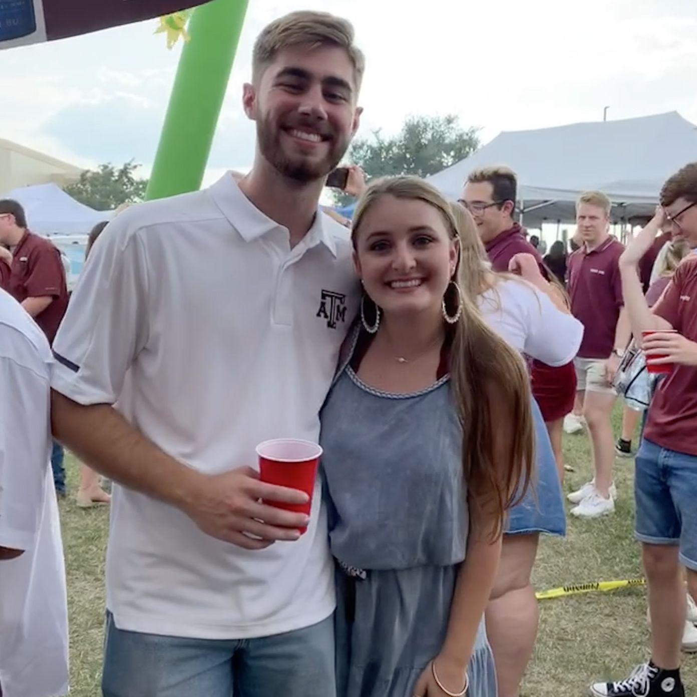 September 14th, 2019: Out first "official" picture as a couple, AKA not a selfie and not as "just friends!" This was one of the first home games of junior year.