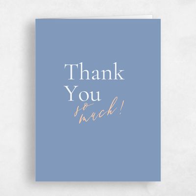 Blue Typography Wedding Thank You - Violetta Portrait
