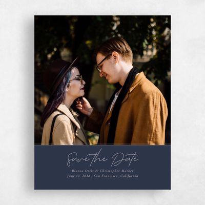 Navy, Blue Wedding Save the Date - Splendor Portrait