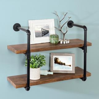 2-Tier Industrial Wall Shelf