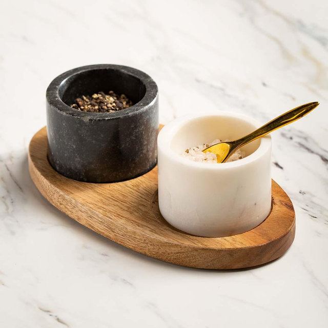 Marble Salt and Pepper Tray Set V5987