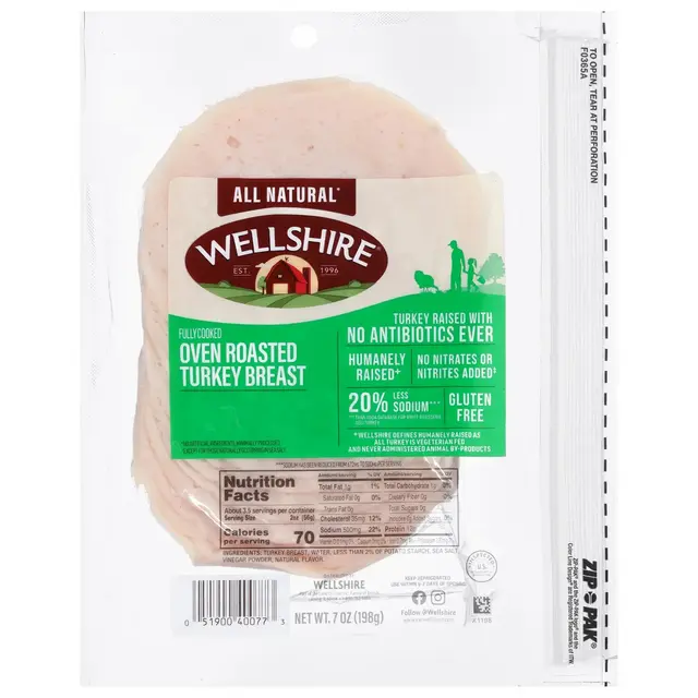 Wellshire Oven Roasted Deli Turkey Breast - 7oz