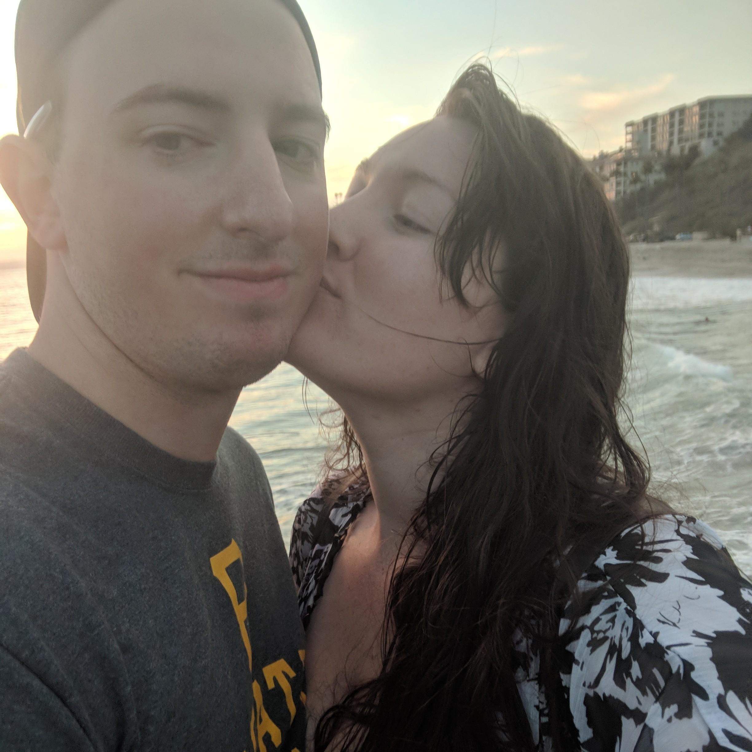 This was Michael's first time at the beach.