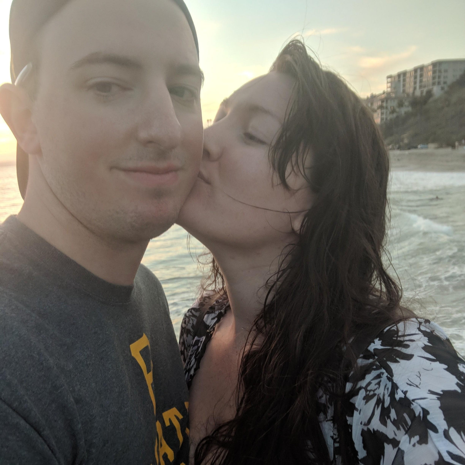 This was Michael's first time at the beach.