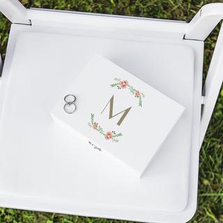 Personalized Floral Wedding Ring Bearer Box