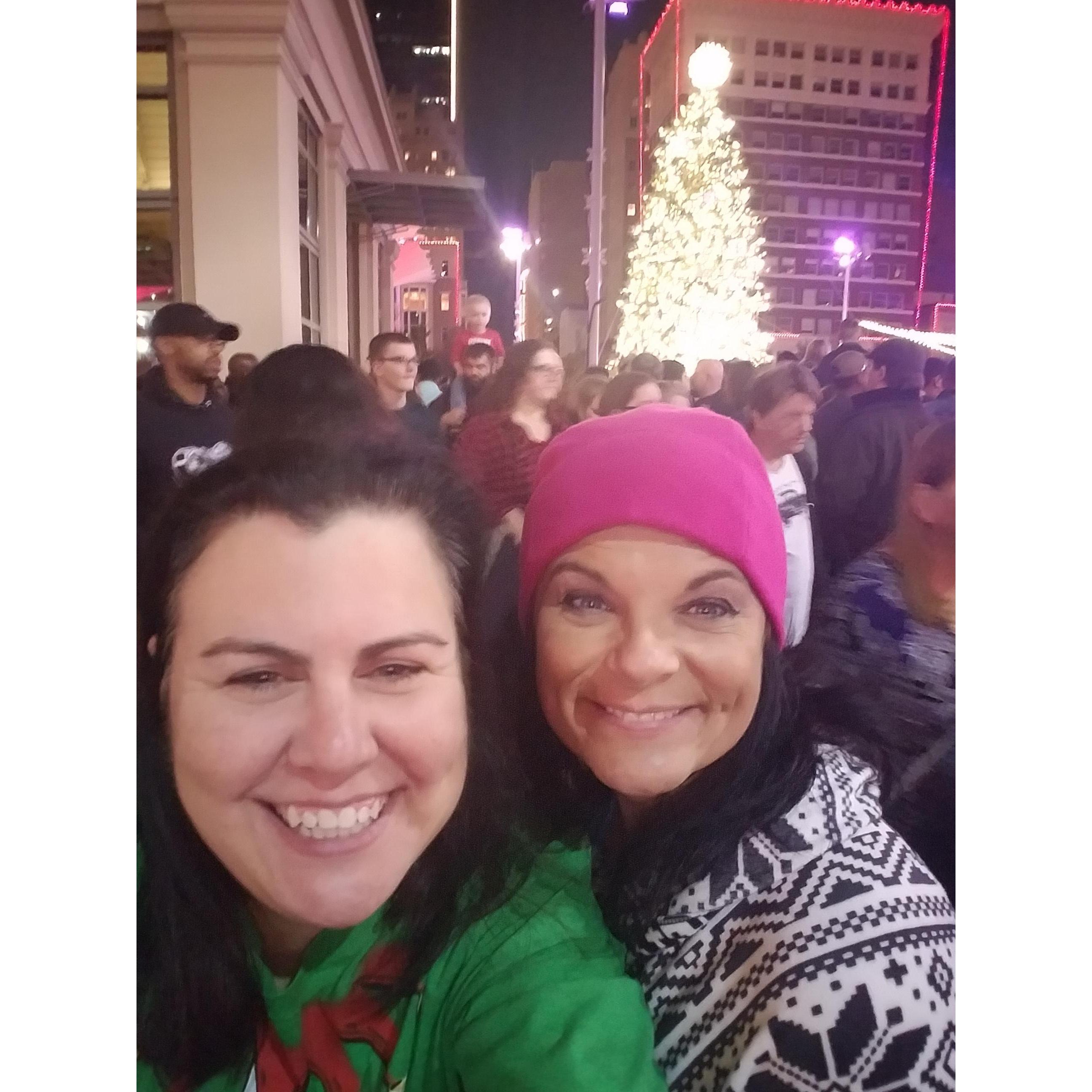 Christmas tree lighting in downtown Fort Worth.
