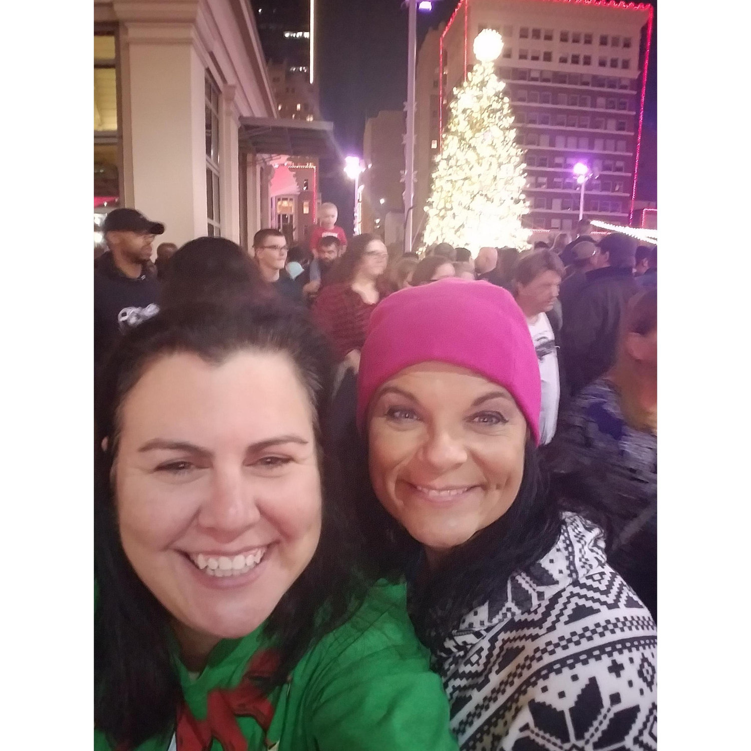 Christmas tree lighting in downtown Fort Worth.
