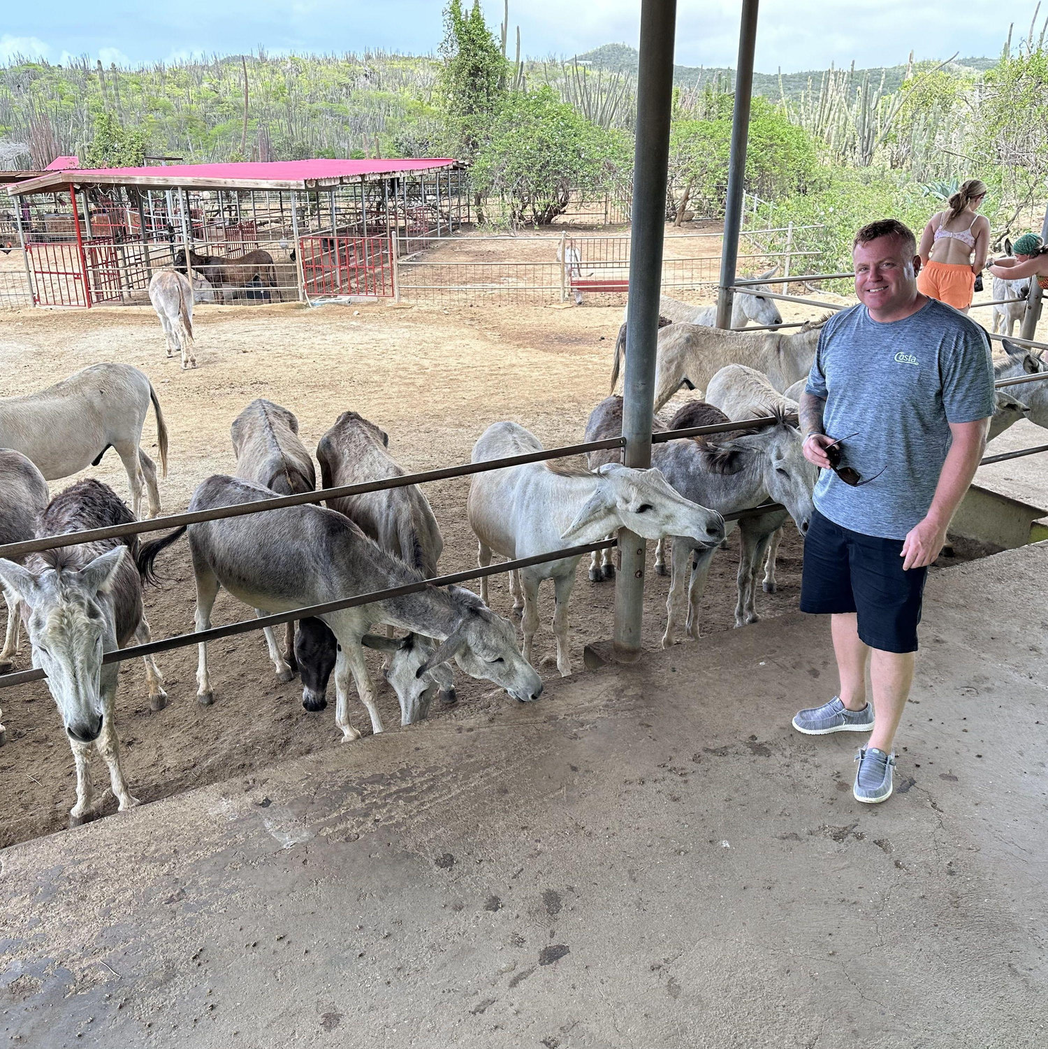This is Eric living his best life—surrounded by donkeys. He absolutely loves talking to them and dreams of having one or maybe two when we retire.