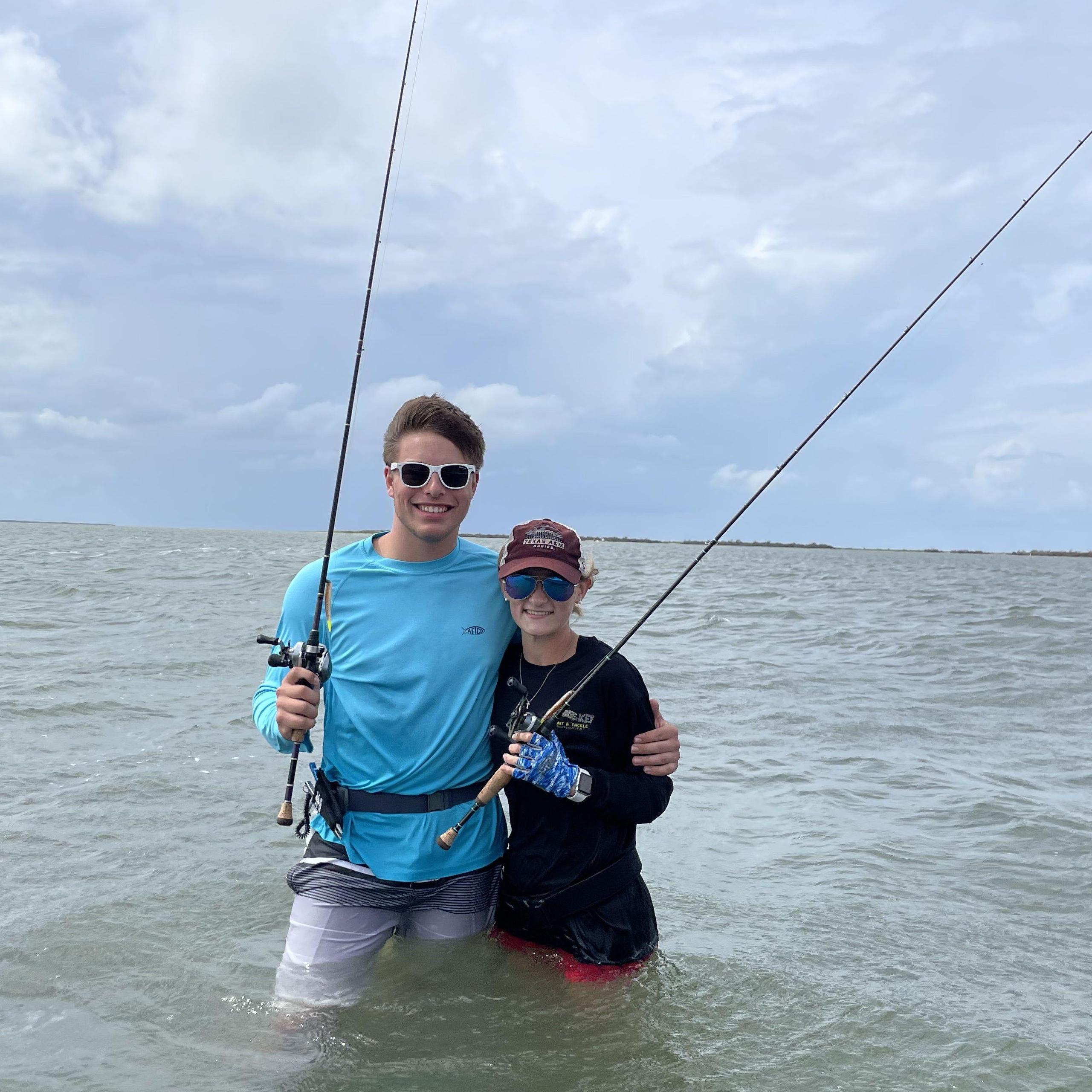 One of our first fishing adventures! Ben picked it up fast. Kylee and Dad had fun showing him the ropes.