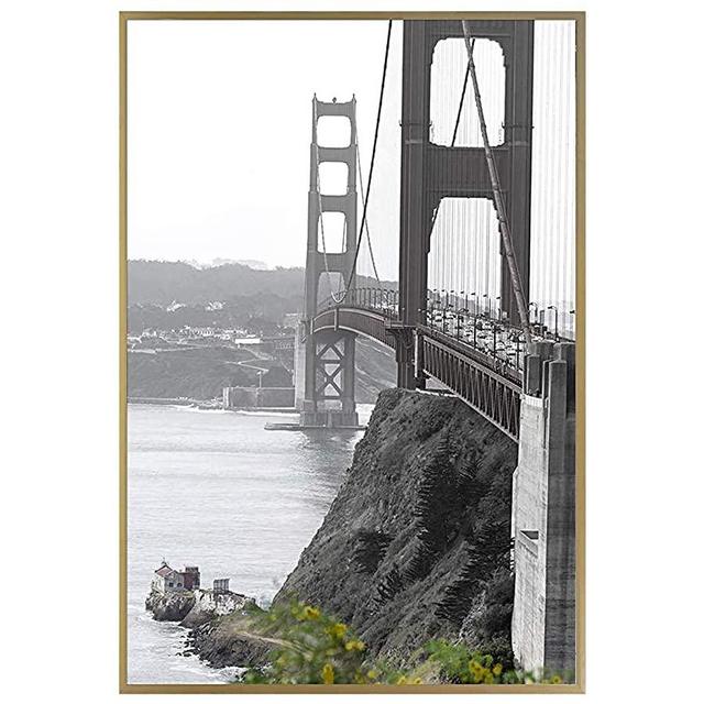 Frametory, 18x24 Metal Wall Mount Frame For Prints, Aluminum Picture Frame With Real Glass (Gold, Pack of 1)