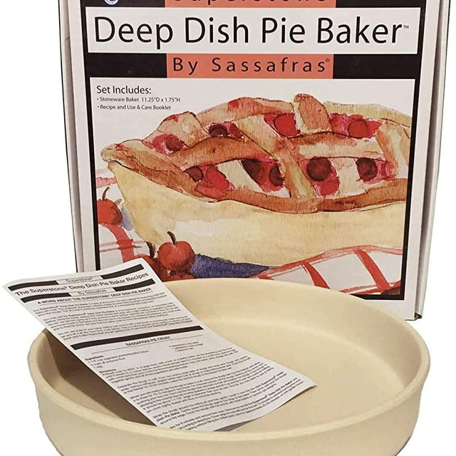 Sassafras SuperStone Deep Dish Pizza/Pie Baker,Natural