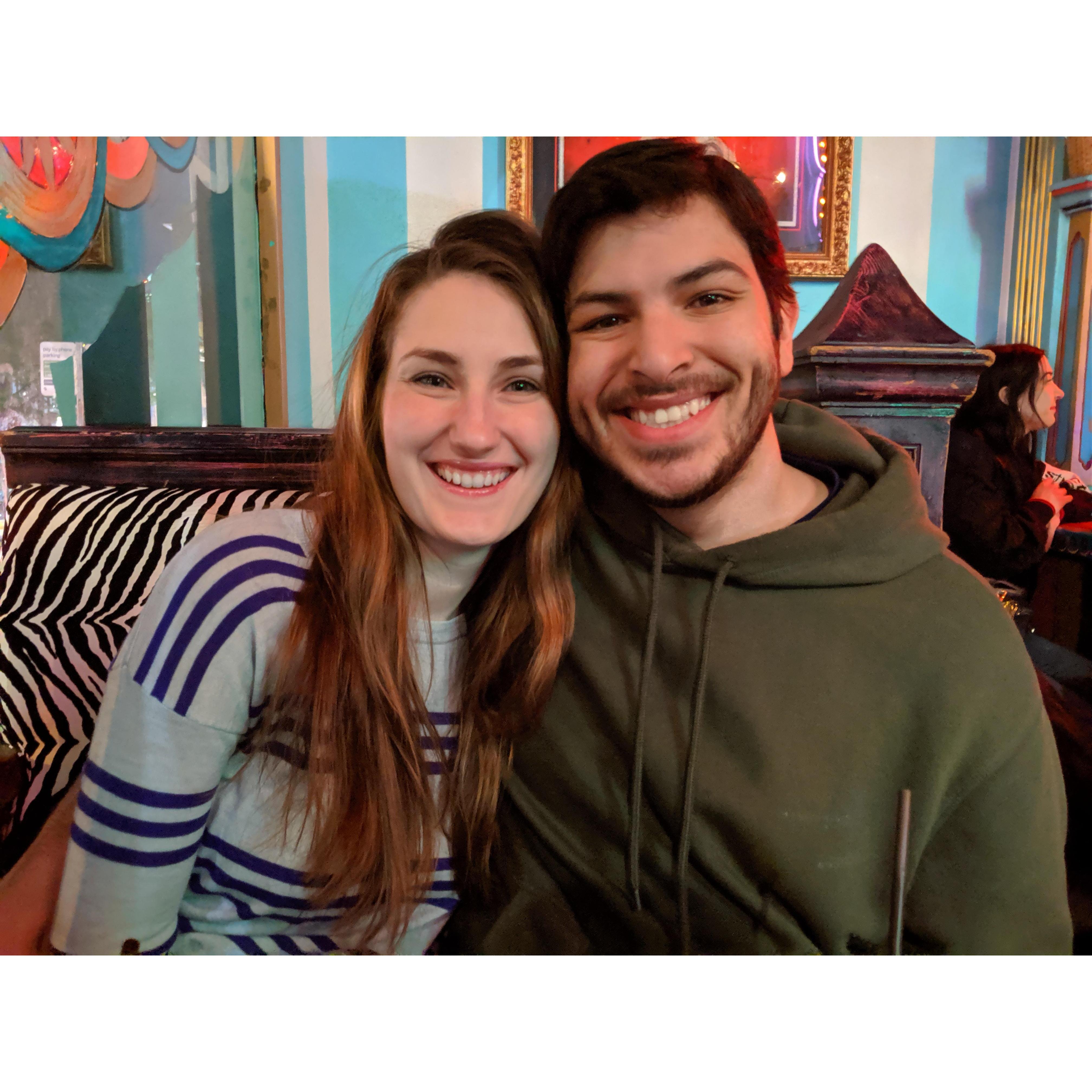 At our favorite bar in Seattle, June 2019