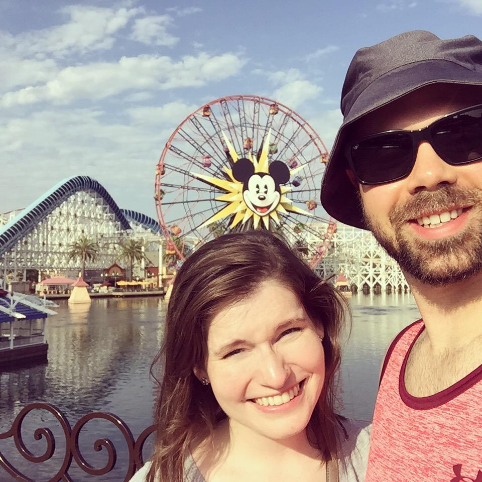 Nick braving his first-ever trip to Disneyland, August 2015.