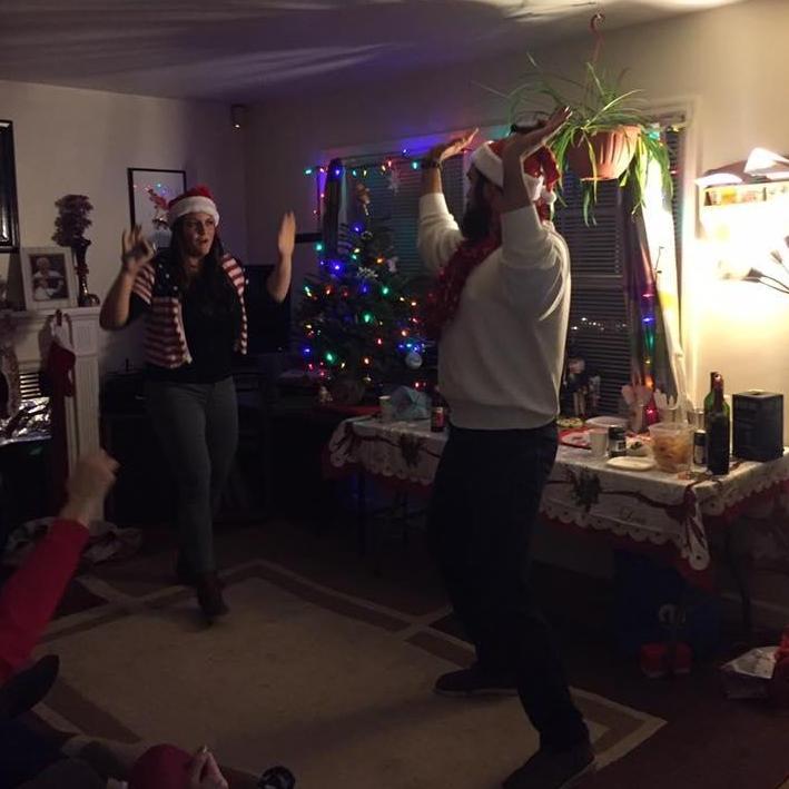 Christmas Karaoke, singing "Gangsta's Paradise"