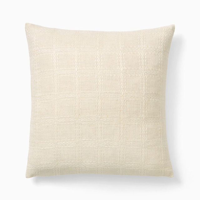 Woven Windowpane Pillow Cover, 20"x20", Birch