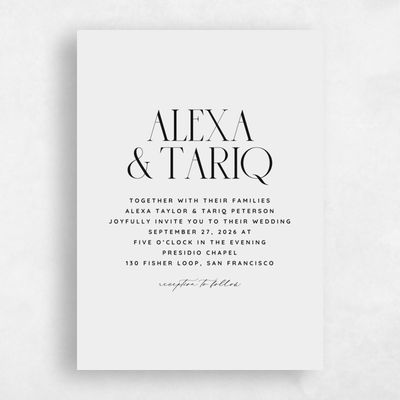 Bright Gray, Grey Wedding Invitation - Seibel Type