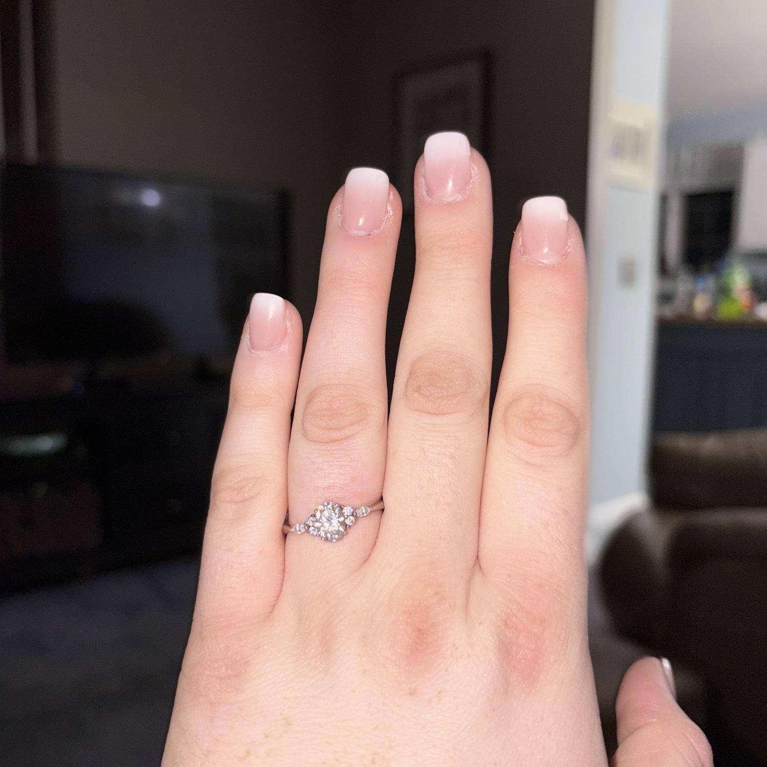 Engagement nails with a ring
