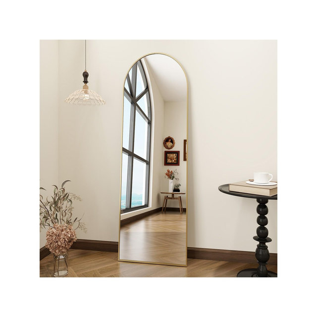 BEAUTYPEAK Arched Full Length Mirrors 59"x16",Gold